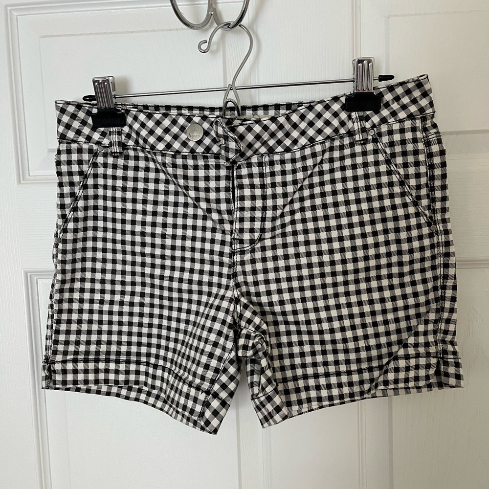 d. jeans Black and White Plaid Women's Shorts